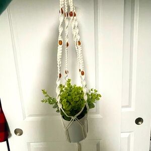 Set of TWO (2) macrame plant hangers